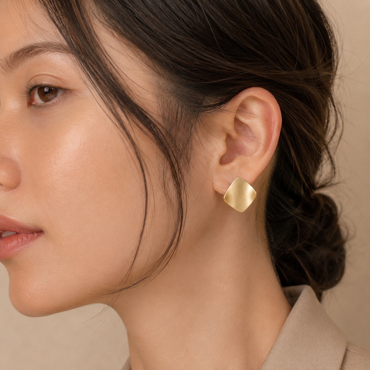 Matte Geometric Stud Earrings