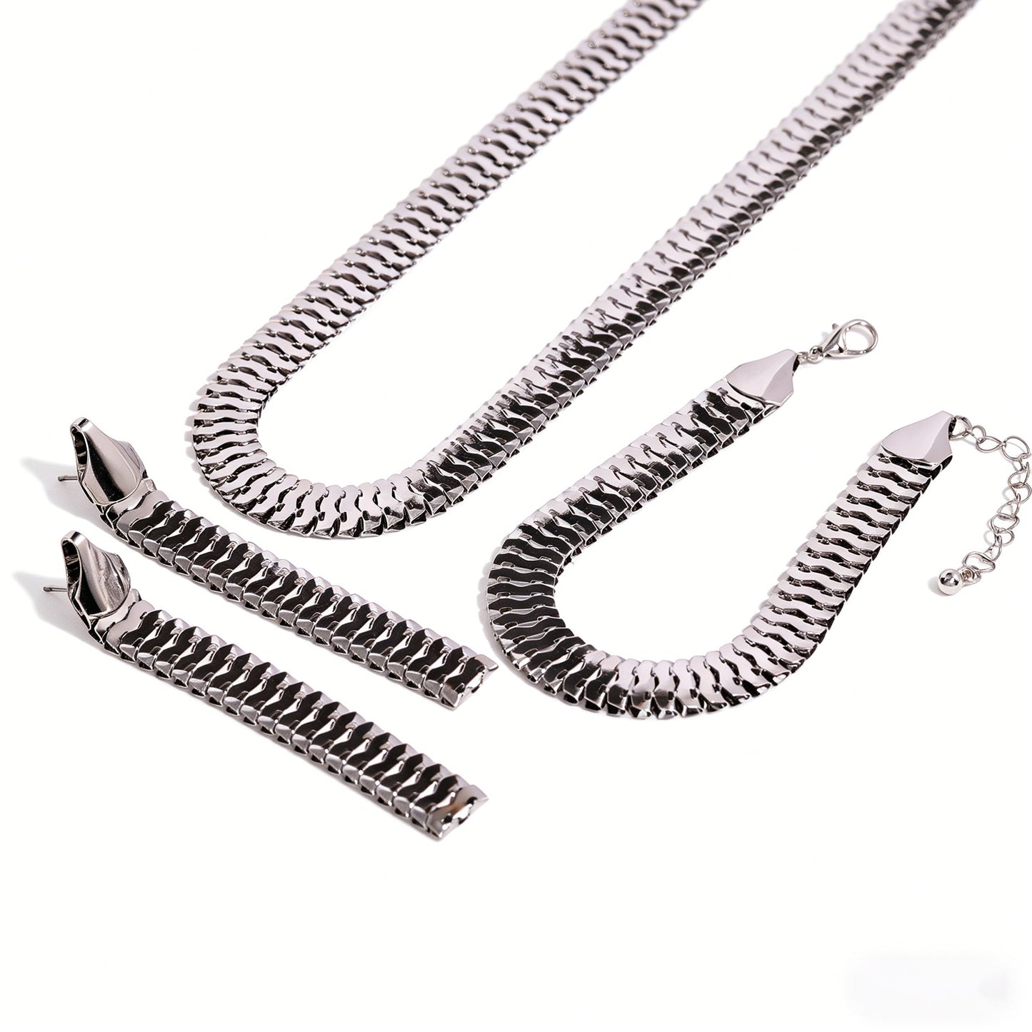 Cross-Border Xiyin Fashionable Elegant Personality All-Match Golden European and American Style Necklace Bracelet Earrings Set for Women