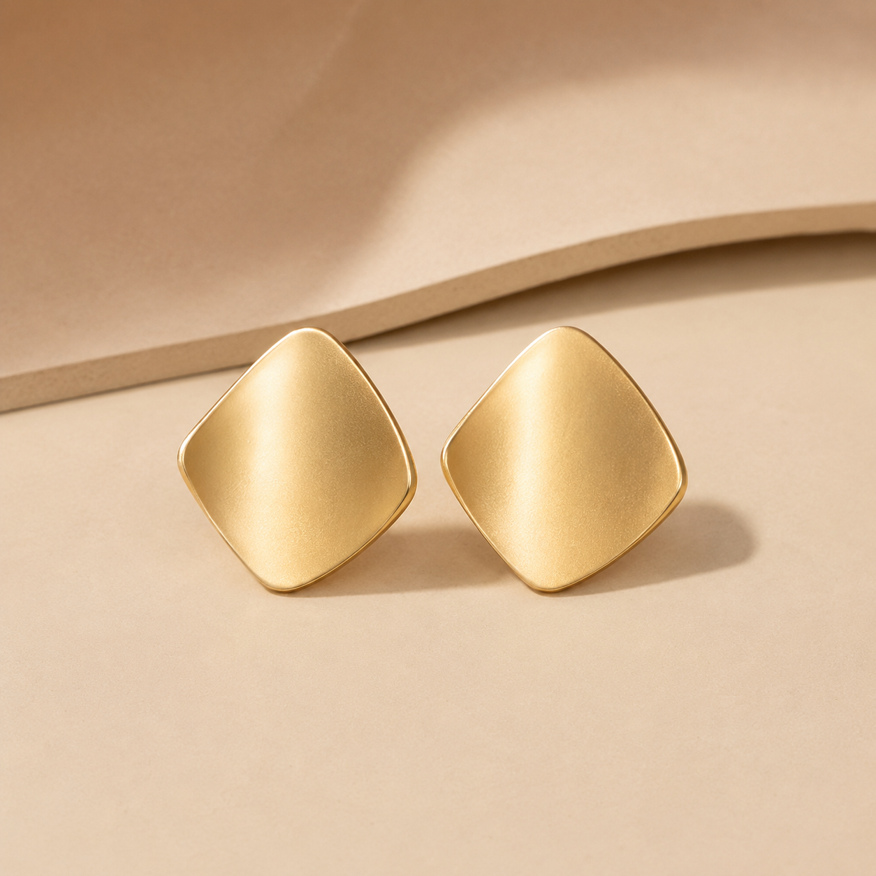 Matte Geometric Stud Earrings