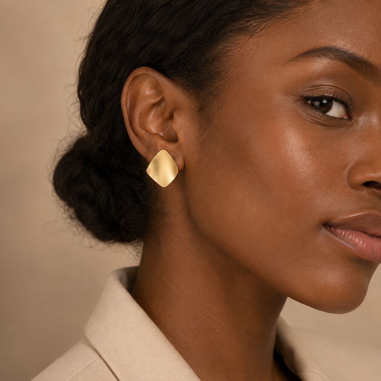 Matte Geometric Stud Earrings